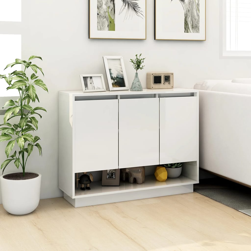 Buffet Blanc 97x31x75 cm Bois d'ingénierie - XIOS