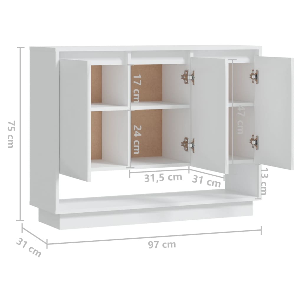 Buffet Blanc 97x31x75 cm Bois d'ingénierie - XIOS