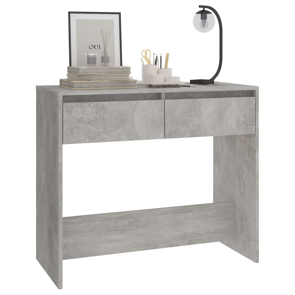 Table console gris béton 89x41x76,5 cm bois d'ingénierie - XIOS