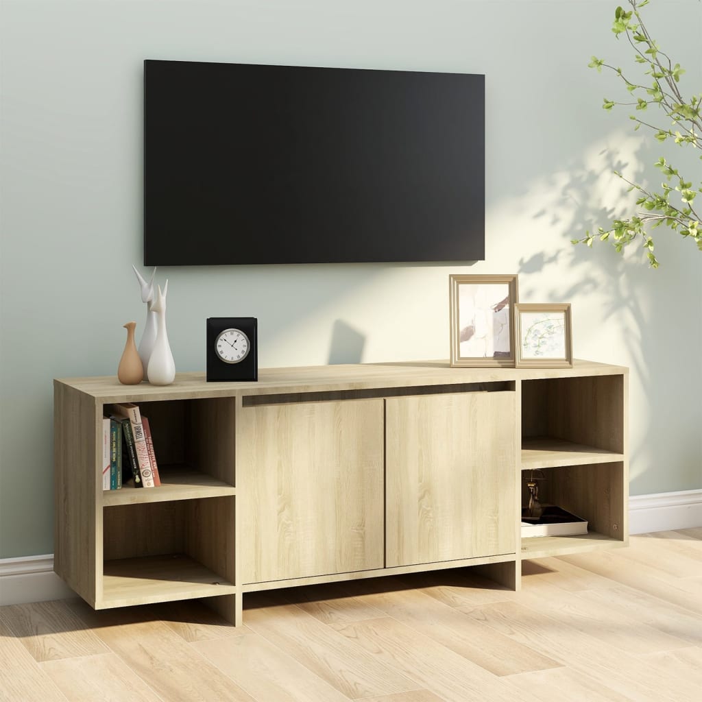 Meuble TV chêne sonoma 130x35x50 cm bois d'ingénierie - XIOS