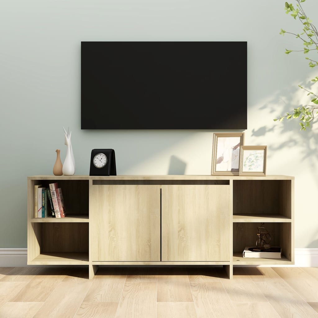 Meuble TV chêne sonoma 130x35x50 cm bois d'ingénierie - XIOS
