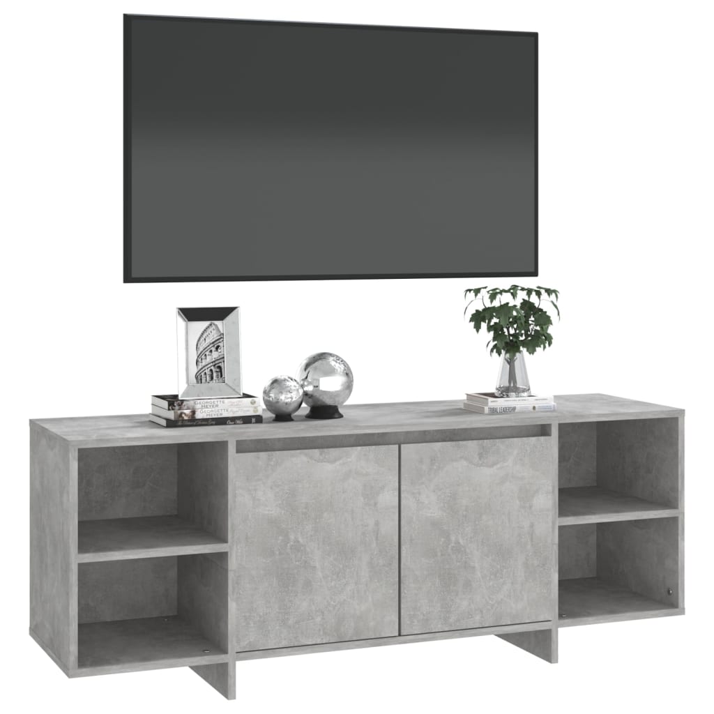 Meuble TV Gris béton 130x35x50 cm Bois d'ingénierie - XIOS
