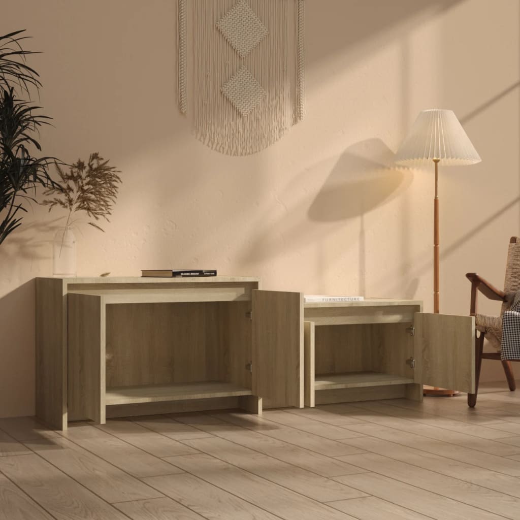 Meuble TV Chêne sonoma 146,5x35x50 cm Bois d'ingénierie - XIOS