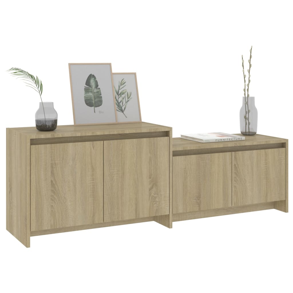 Meuble TV Chêne sonoma 146,5x35x50 cm Bois d'ingénierie - XIOS