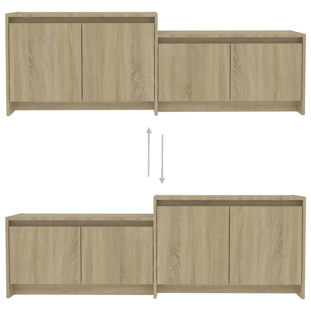 Meuble TV Chêne sonoma 146,5x35x50 cm Bois d'ingénierie - XIOS