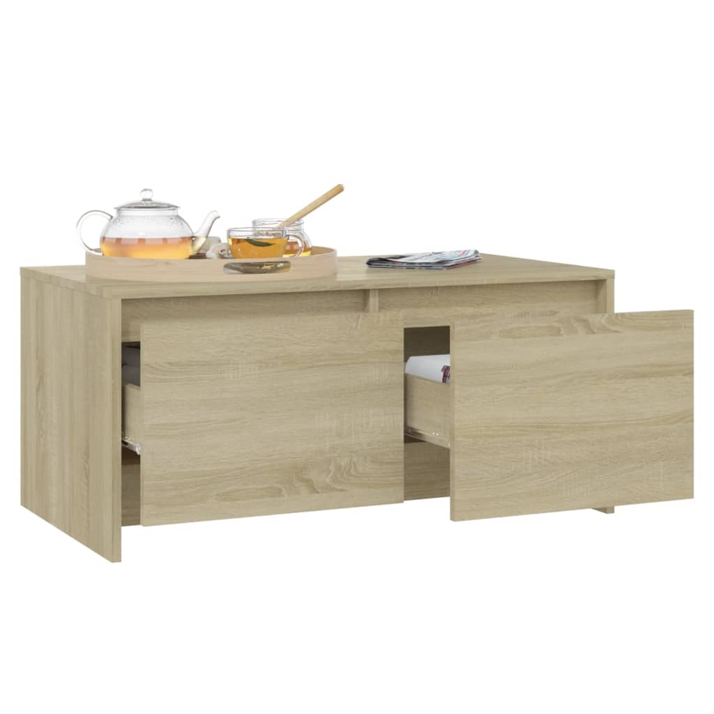 Table basse chêne sonoma 90x50x41,5 cm bois d'ingénierie - XIOS