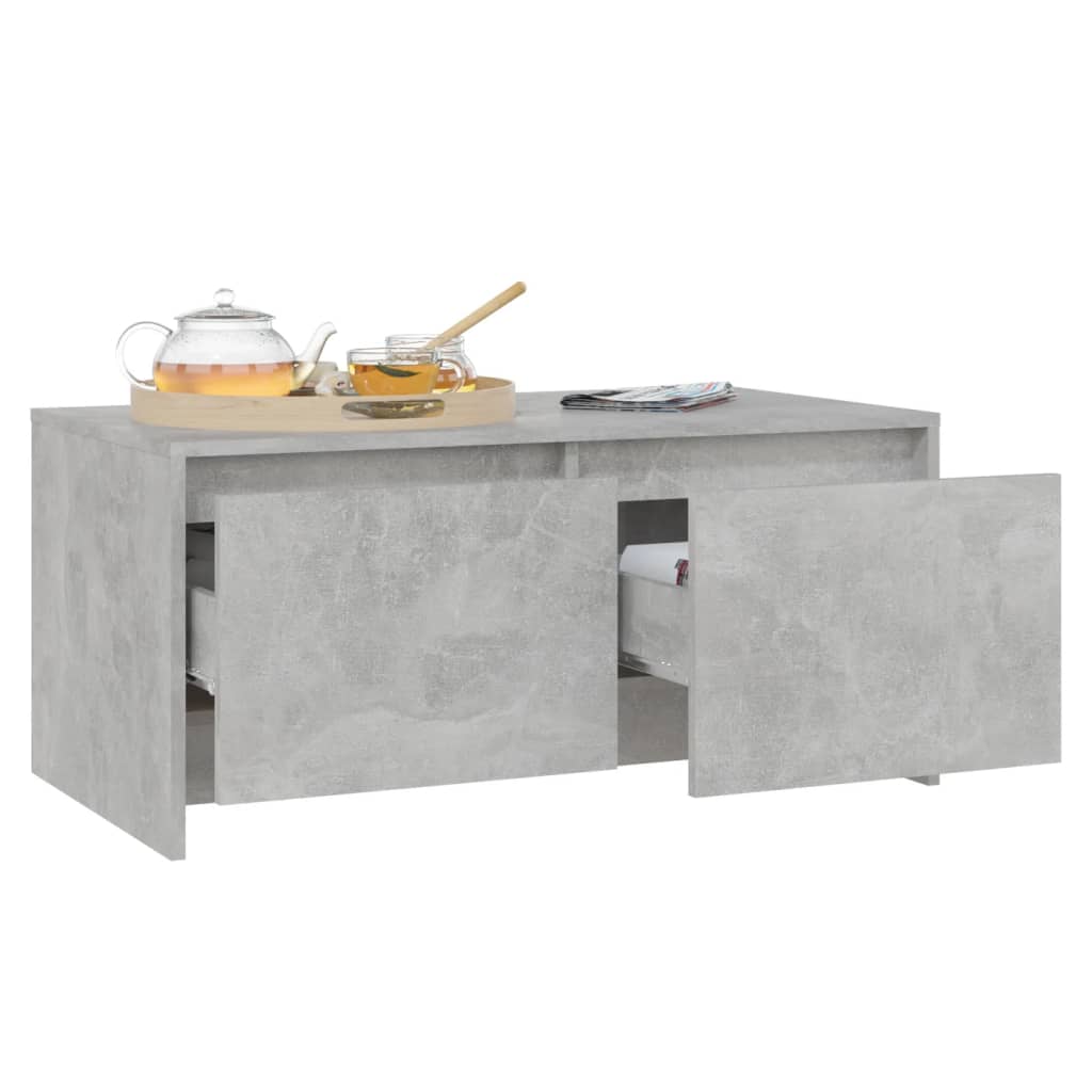 Table basse gris béton 90x50x41,5 cm bois d'ingénierie - XIOS