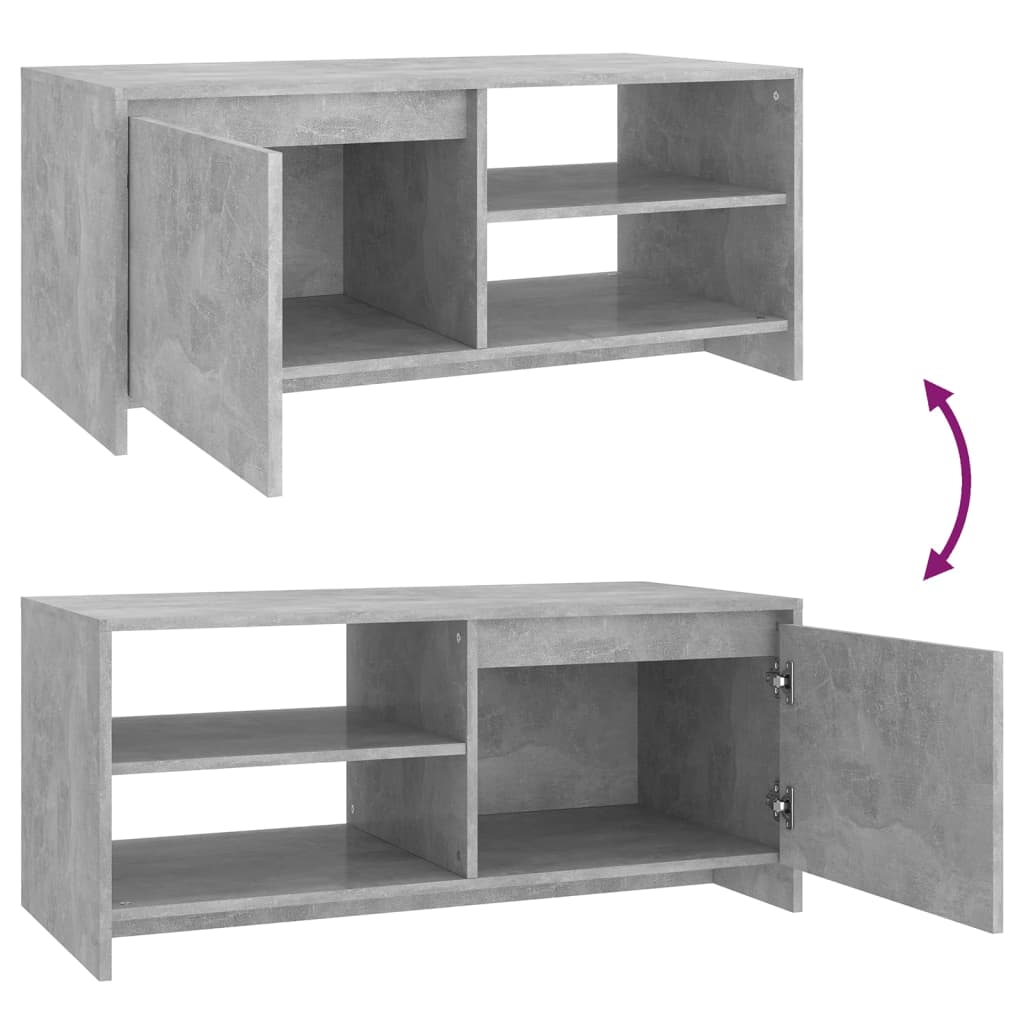 Table basse Gris béton 102x50x45 cm Bois d'ingénierie