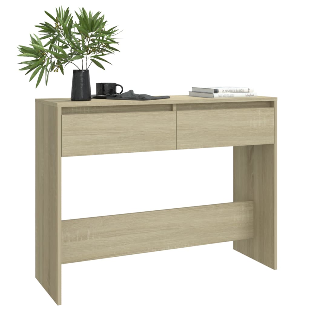 Table console chêne sonoma 100x35x76,5 cm bois d'ingénierie - XIOS