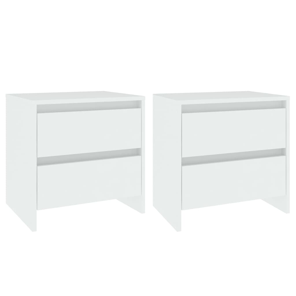 Tables de chevet 2 pcs blanc 45x34,5x44,5 cm bois d’ingénierie - XIOS