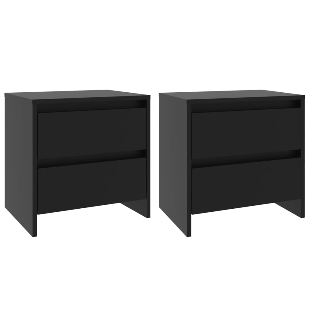 Tables de chevet 2 pcs noir 45x34,5x44,5 cm bois d'ingénierie - XIOS