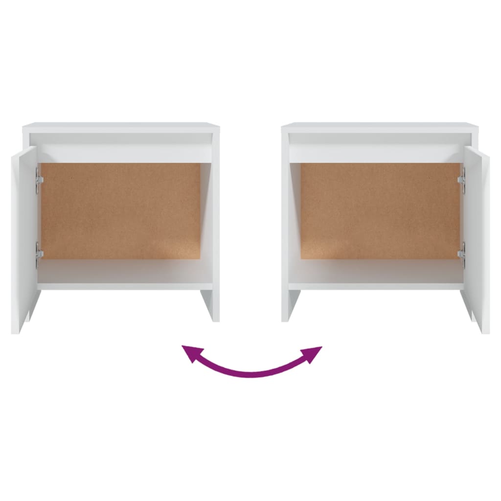 Table de chevet blanc 45x34x44,5 cm bois d’ingénierie - XIOS