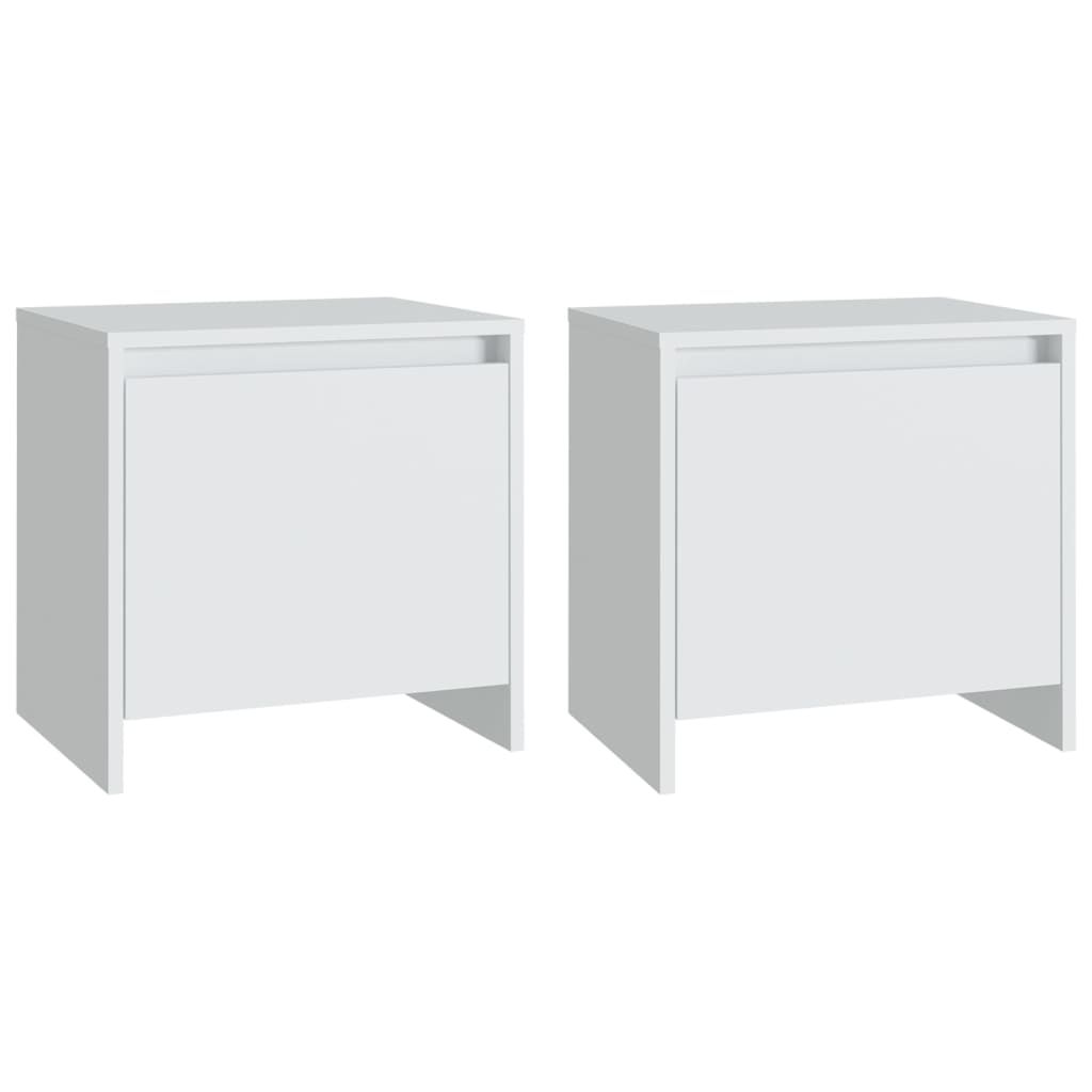 Tables de chevet 2 pcs blanc 45x34x44,5 cm bois d'ingénierie
