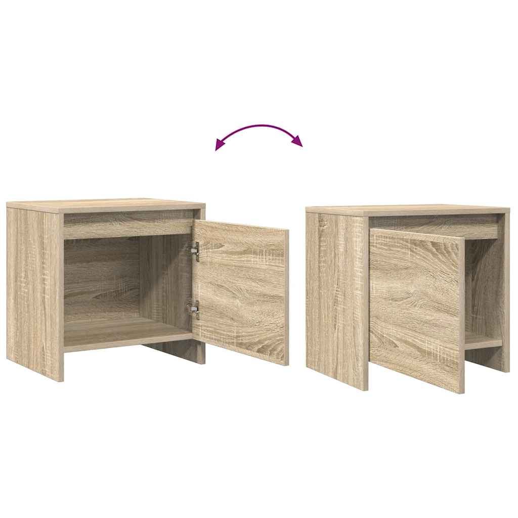 Tables de chevet 2 pcs chêne sonoma bois d'ingénierie - XIOS