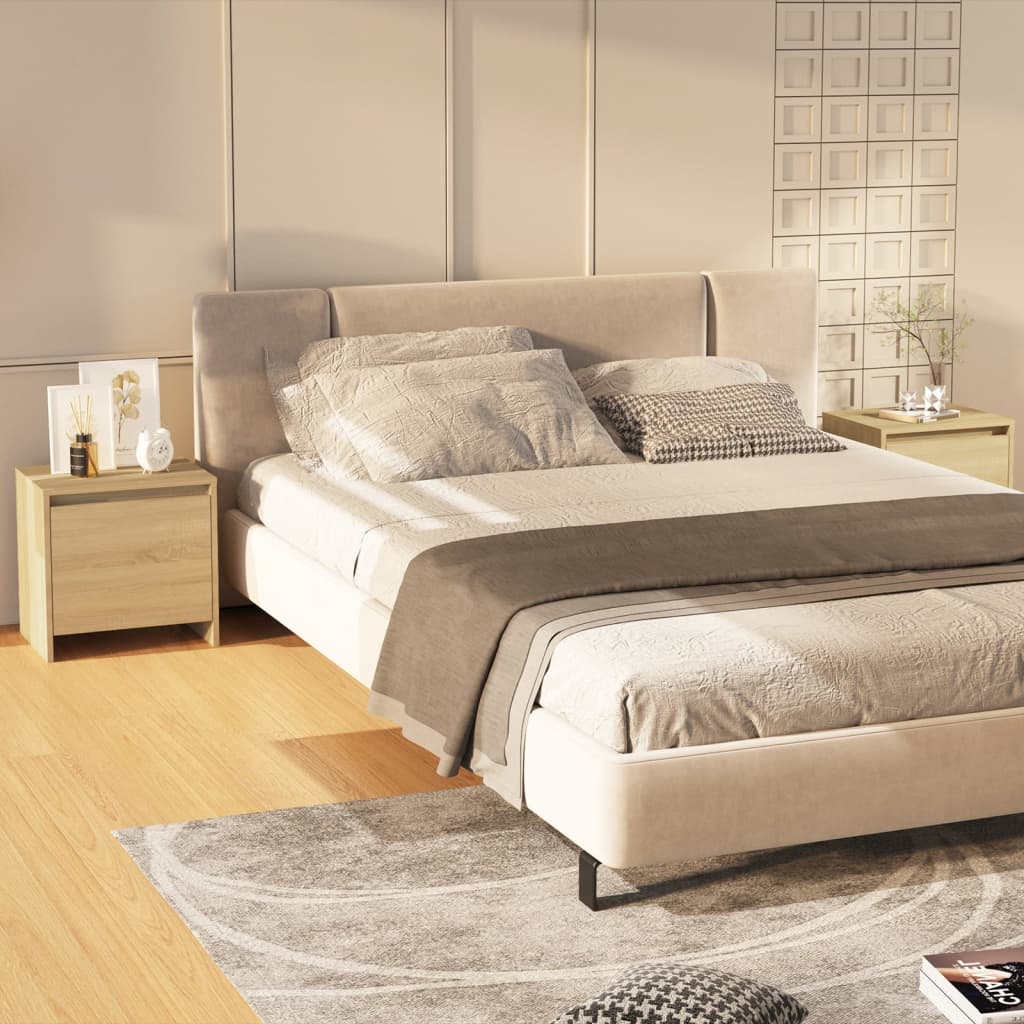 Tables de chevet 2 pcs chêne sonoma bois d'ingénierie