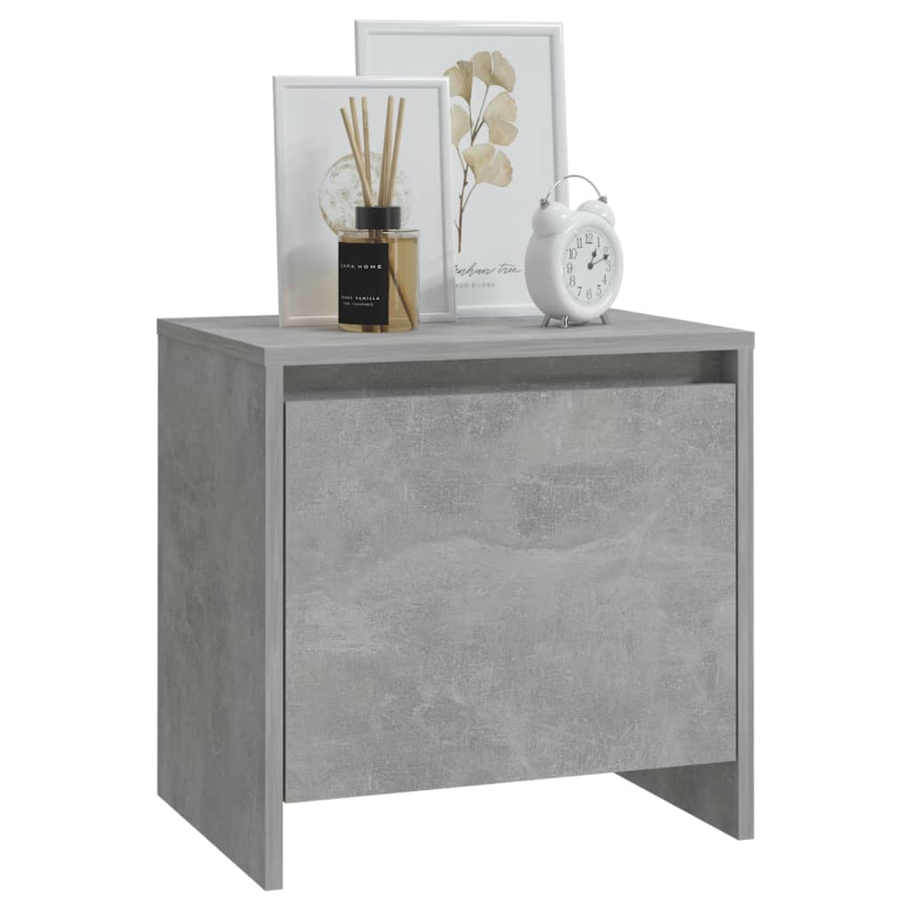 Table de chevet gris béton 45x34x44,5 cm bois d'ingénierie - XIOS