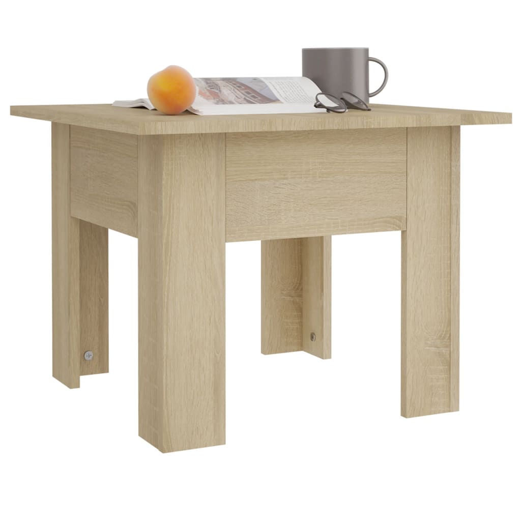 Table basse chêne sonoma 55x55x42 cm bois d'ingénierie - XIOS