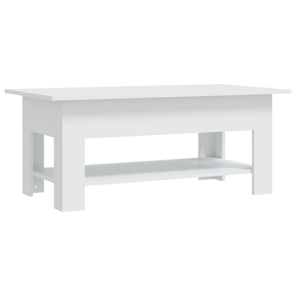Table basse blanc 102x55x42 cm bois d'ingénierie - XIOS