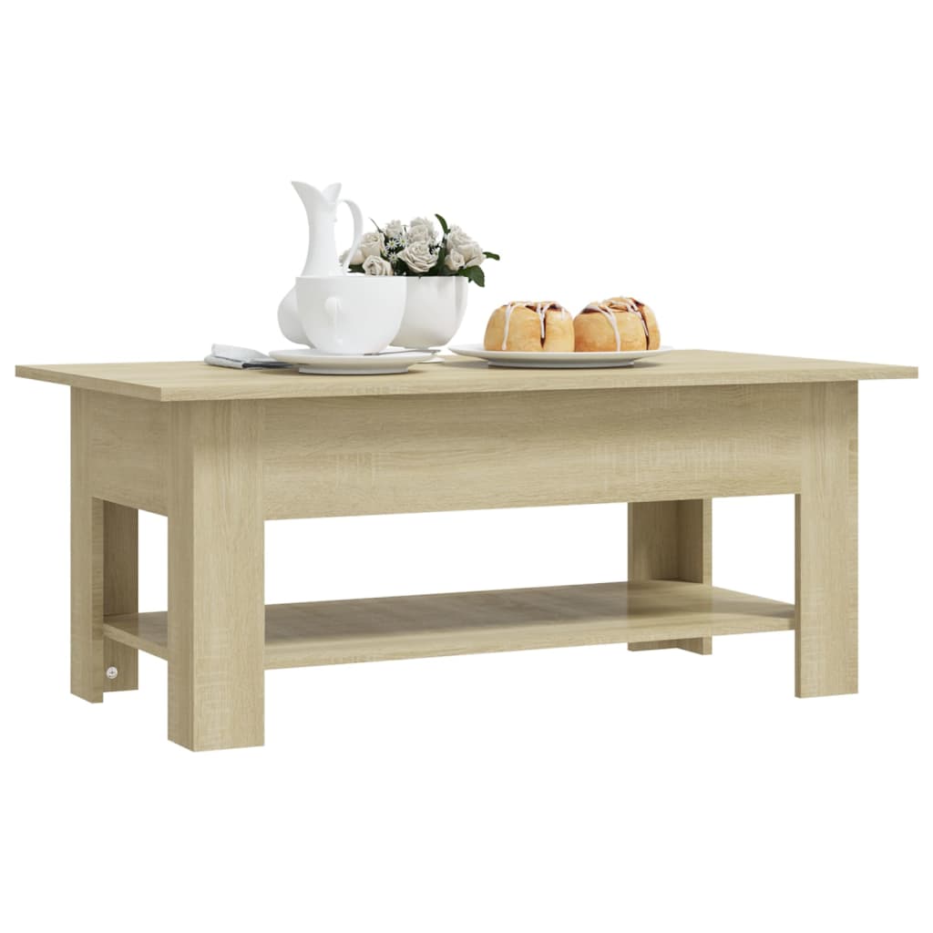 Table basse chêne sonoma 102x55x42 cm bois d'ingénierie - XIOS