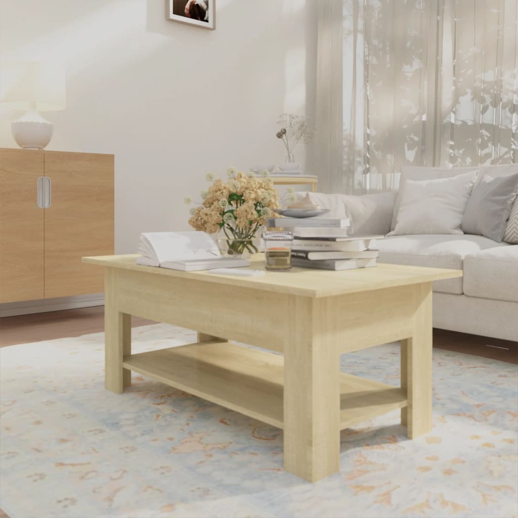 Table basse chêne sonoma 102x55x42 cm bois d'ingénierie - XIOS