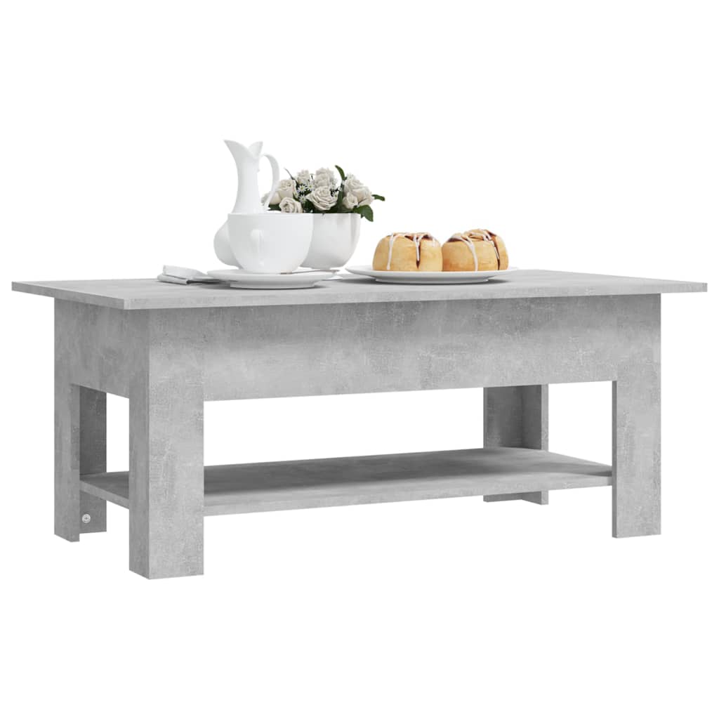 Table basse gris béton 102x55x42 cm bois d'ingénierie - XIOS