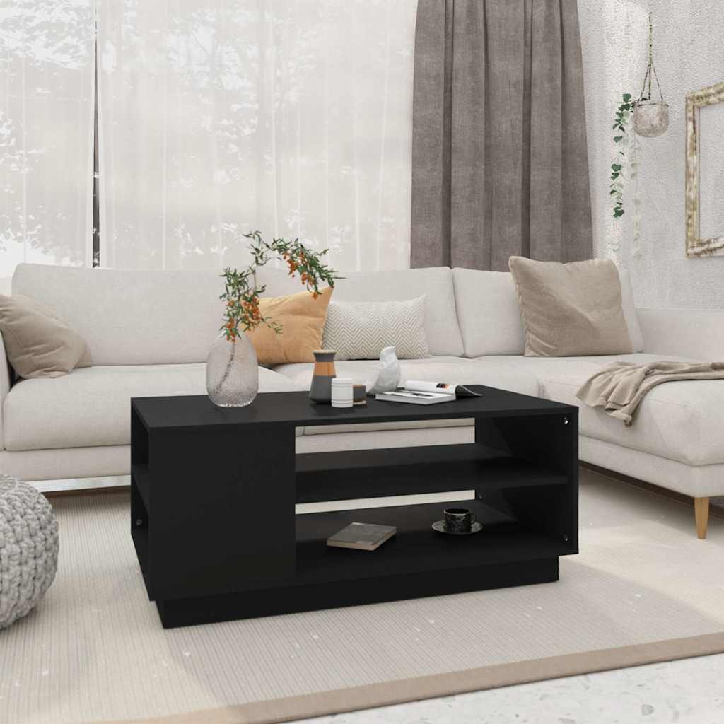 Table basse noir 102x55x43 cm bois d'ingénierie - XIOS