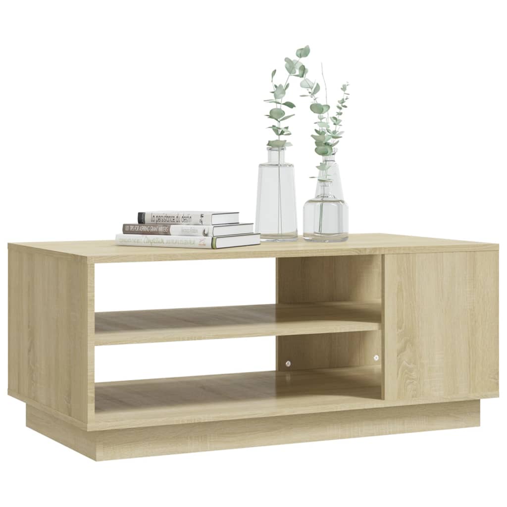 Table basse chêne sonoma 102x55x43 cm bois d'ingénierie - XIOS
