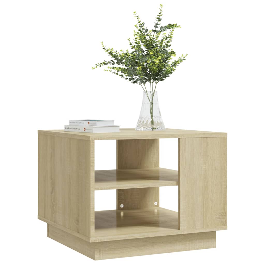 Table basse chêne sonoma 55x55x43 cm bois d'ingénierie - XIOS
