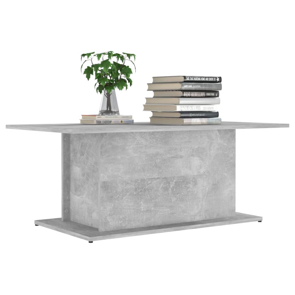 Table basse gris béton 102x55,5x40 cm bois d'ingénierie - XIOS