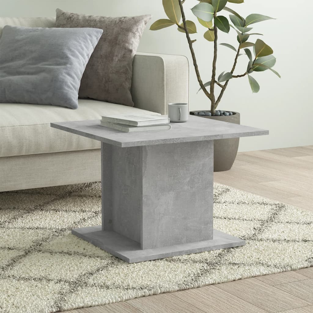 Table basse gris béton 55,5x55,5x40 cm bois d'ingénierie - XIOS