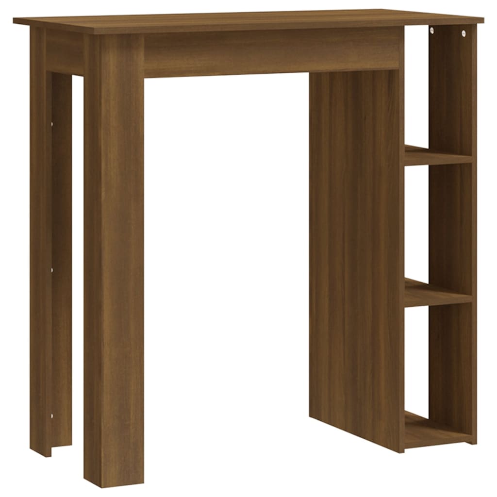Table de bar avec étagère chêne marron bois d'ingénierie - XIOS