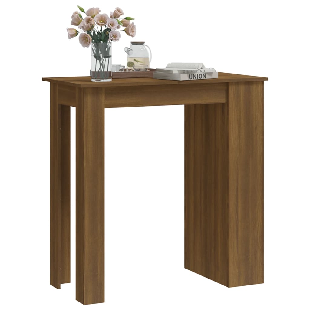 Table de bar et rangement chêne marron bois d'ingénierie - XIOS