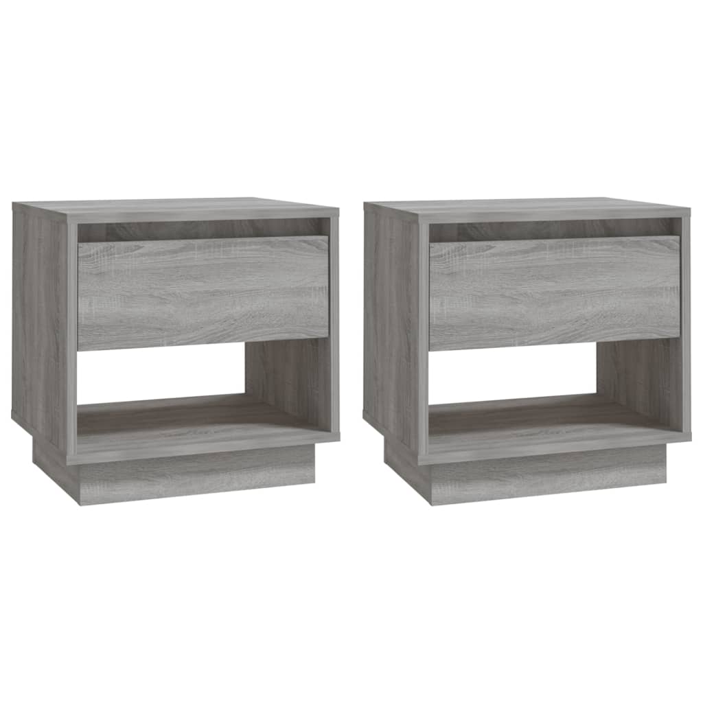 Tables de chevet 2 pcs Sonoma gris 45x34x44cm Bois d'ingénierie - XIOS