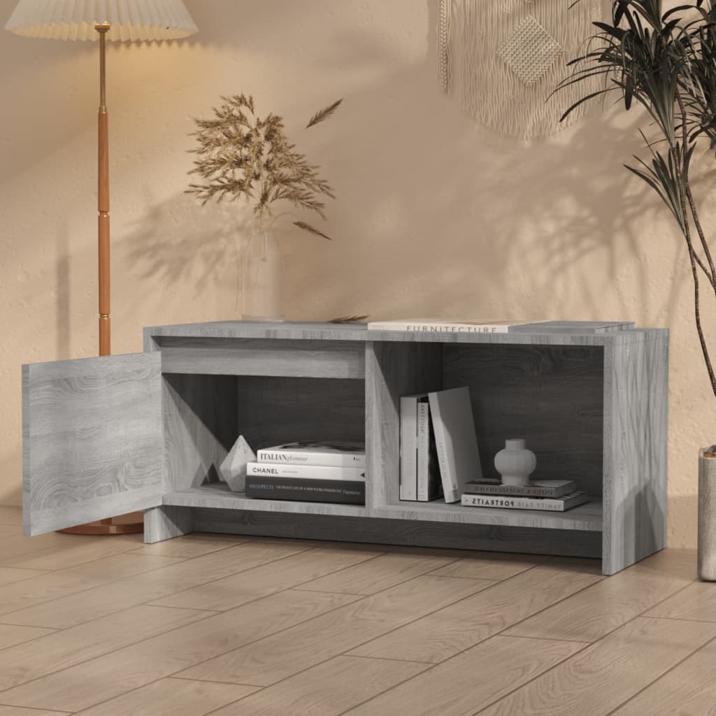 Meuble TV sonoma gris 90x35x40 cm bois d'ingénierie - XIOS