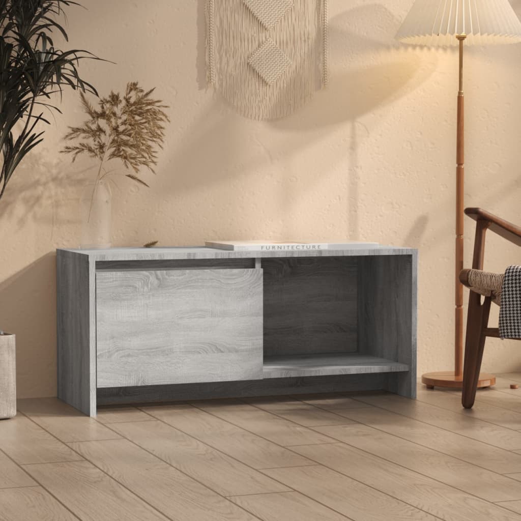 Meuble TV sonoma gris 90x35x40 cm bois d'ingénierie - XIOS