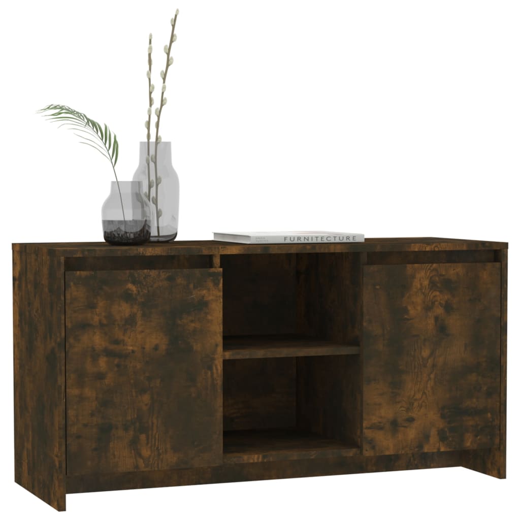 Meuble TV Chêne fumé 102x37,5x52,5 cm Bois d'ingénierie - XIOS