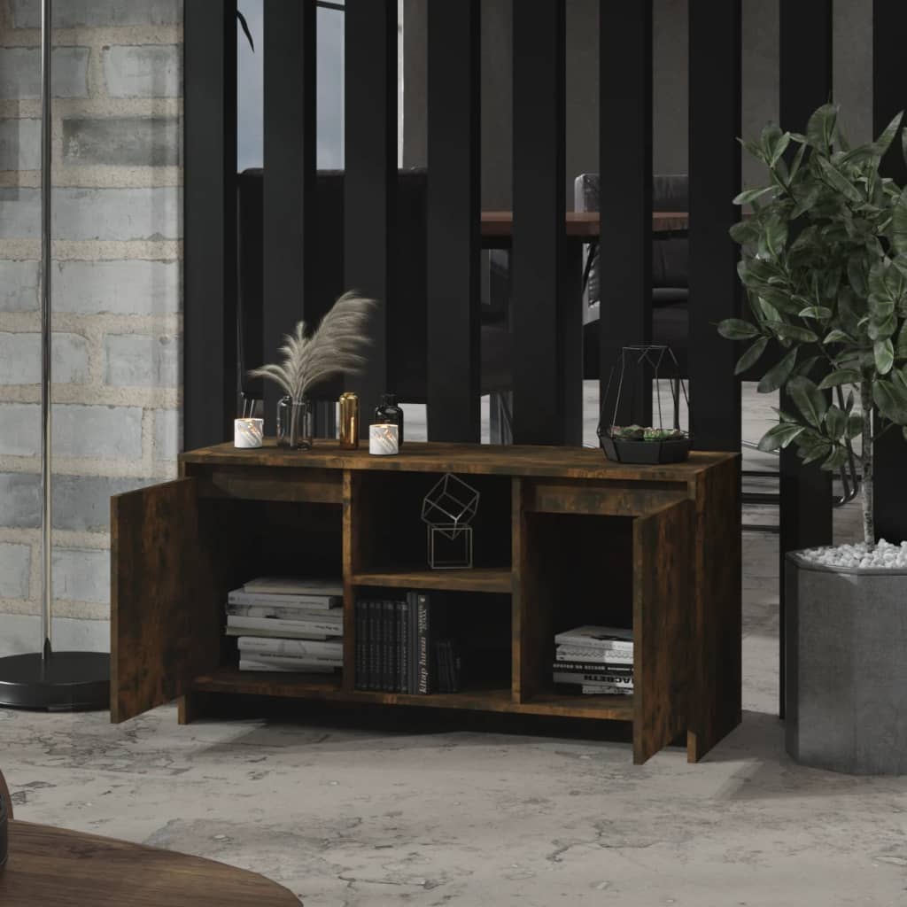 Meuble TV Chêne fumé 102x37,5x52,5 cm Bois d'ingénierie - XIOS