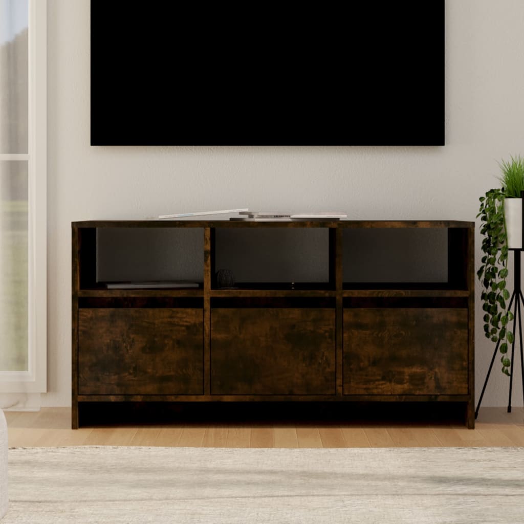 Meuble TV Chêne fumé 102x37,5x52,5 cm Bois d'ingénierie - XIOS