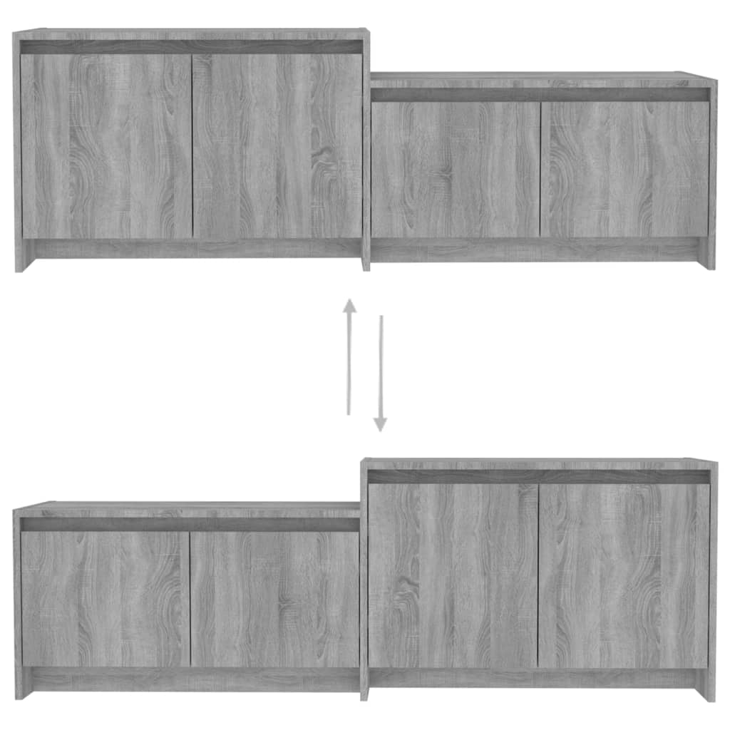 Meuble TV Sonoma gris 146,5x35x50 cm Bois d'ingénierie - XIOS