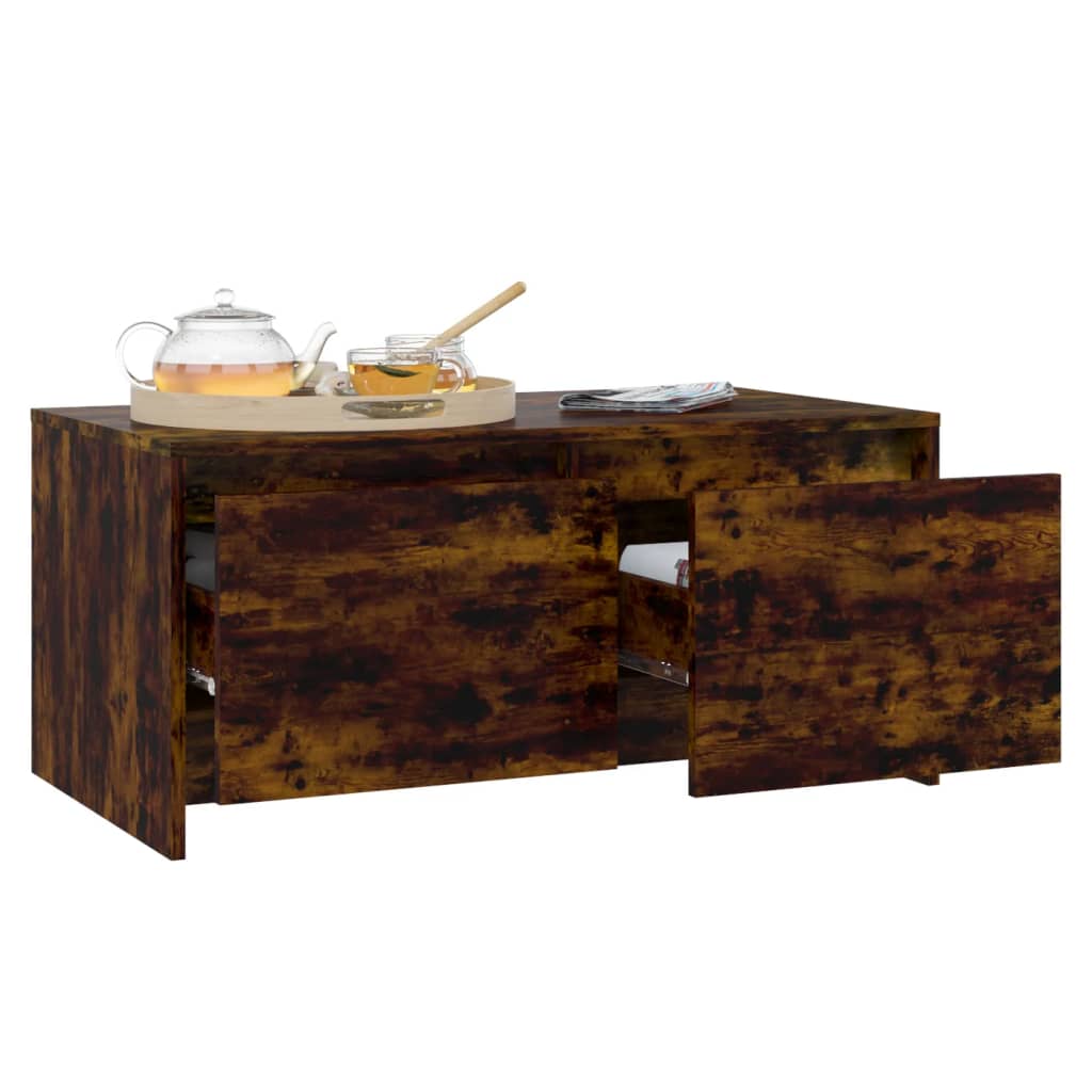 Table basse Chêne fumé 90x50x41,5 cm Bois d'ingénierie - XIOS