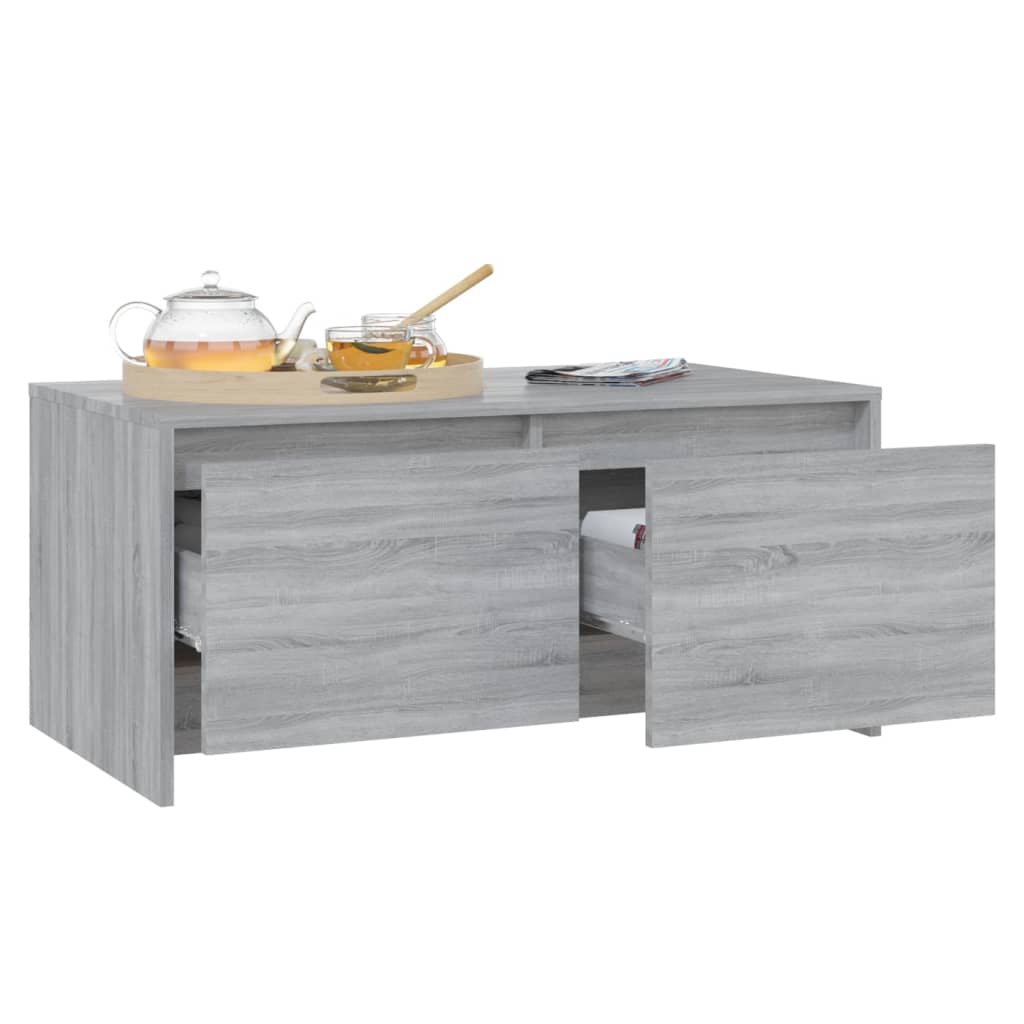 Table basse sonoma gris 90x50x41,5 cm bois d'ingénierie - XIOS