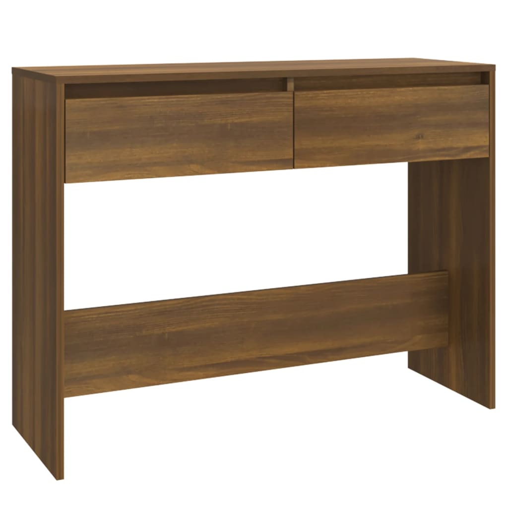 Table console chêne marron 100x35x76,5 cm bois d'ingénierie - XIOS