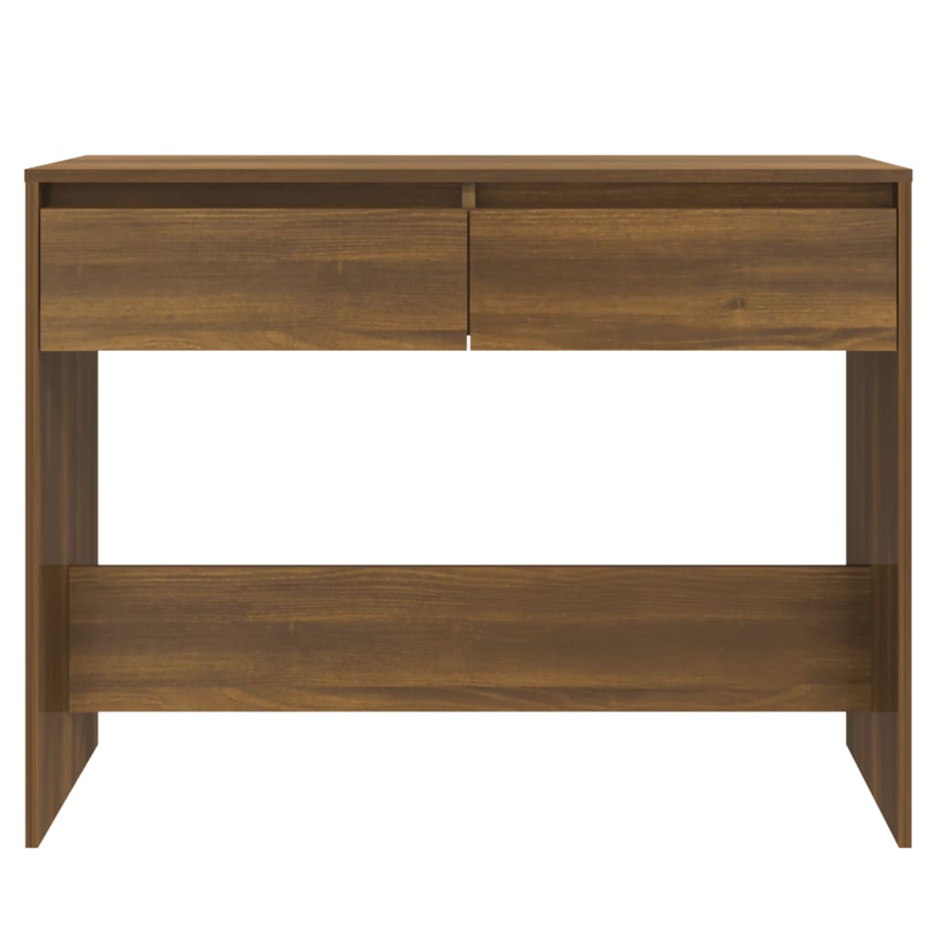 Table console chêne marron 100x35x76,5 cm bois d'ingénierie - XIOS