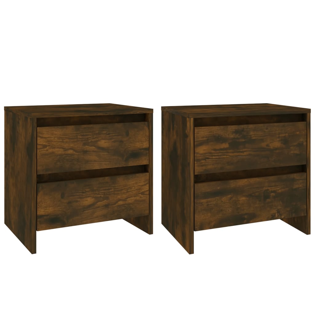 Tables de chevet 2pcs chêne fumé 45x34,5x44,5cm bois ingénierie - XIOS