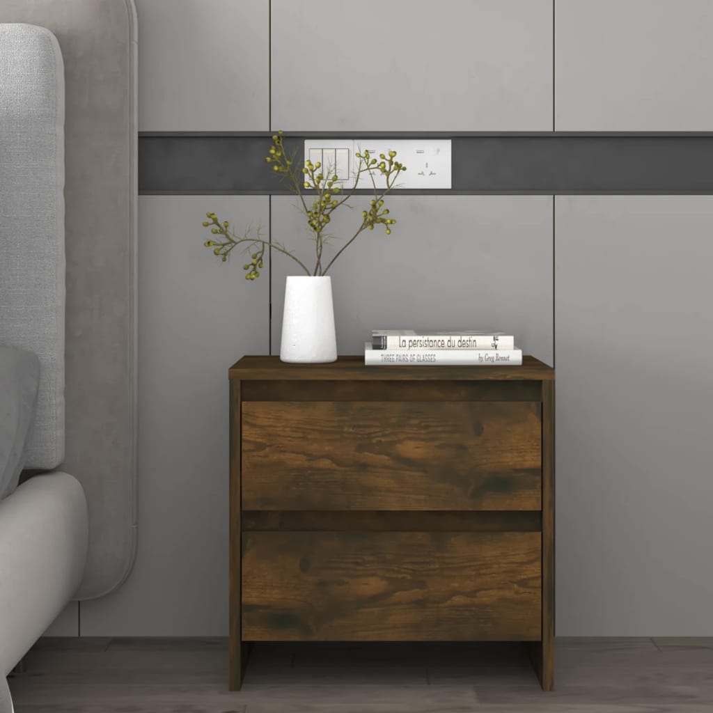 Tables de chevet 2pcs chêne fumé 45x34,5x44,5cm bois ingénierie - XIOS