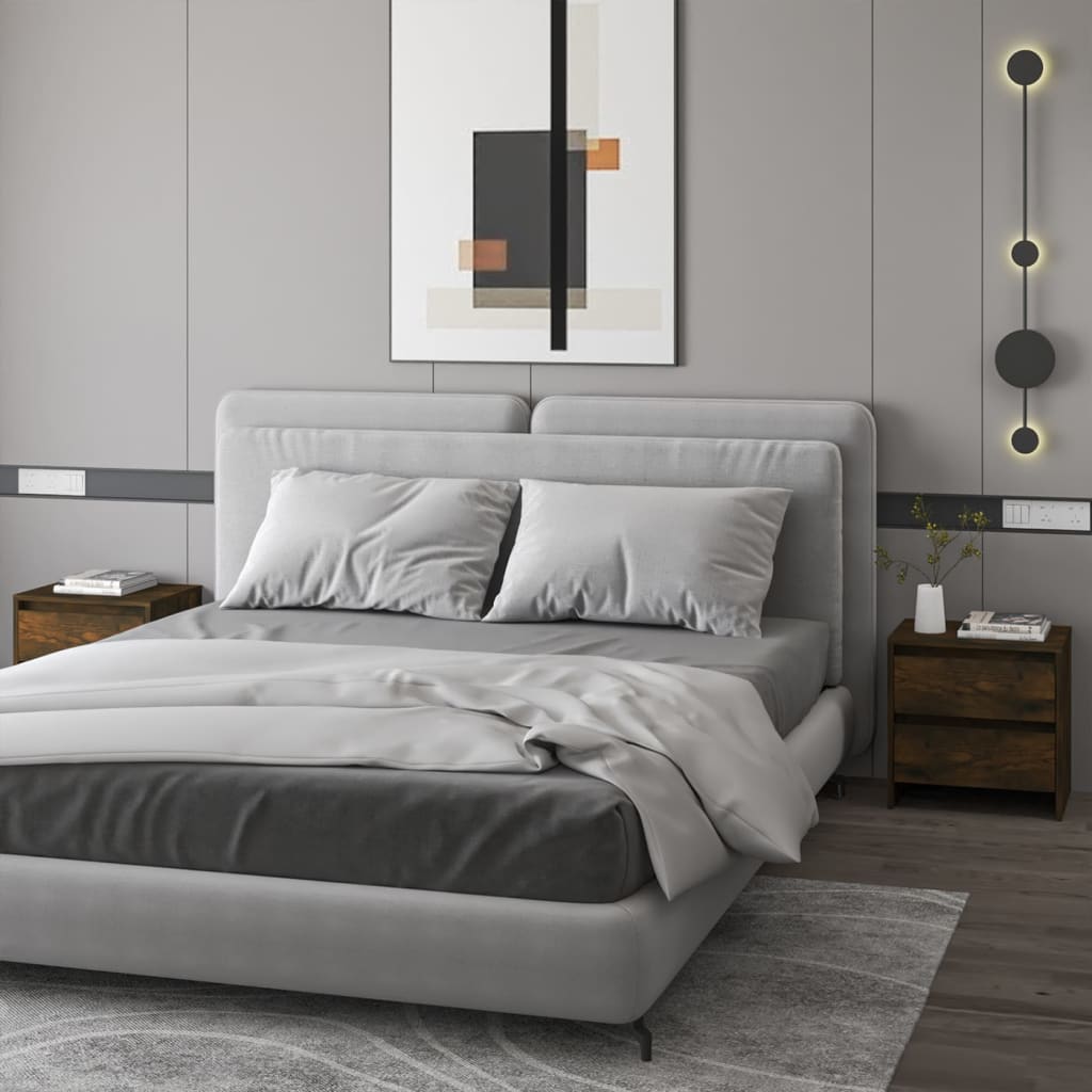 Tables de chevet 2pcs chêne fumé 45x34,5x44,5cm bois ingénierie - XIOS