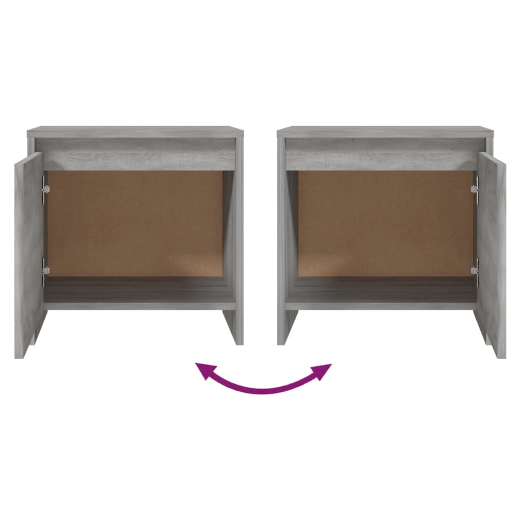 Table de chevet Sonoma gris 45x34x44,5 cm bois d'ingénierie - XIOS