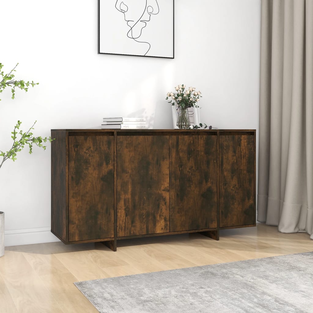 Buffet chêne fumé 135x41x75 cm bois d'ingénierie - XIOS