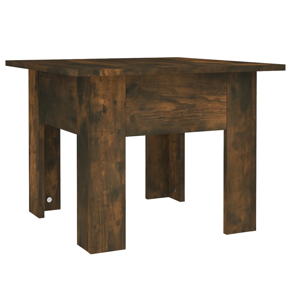 Table basse chêne fumé 55x55x42 cm bois d'ingénierie - XIOS