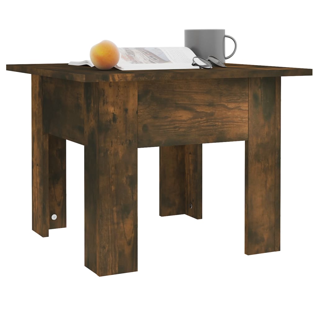 Table basse chêne fumé 55x55x42 cm bois d'ingénierie - XIOS
